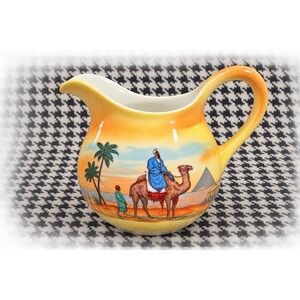 Antique 1920s Eleanor Bavaria Egyptian Revival Creamer Camel Pyramids Desert